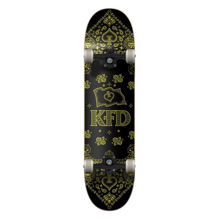 KFD Bandana Young Gunz Progressive Complete Skateboard 7.75'' -  Gold Foil